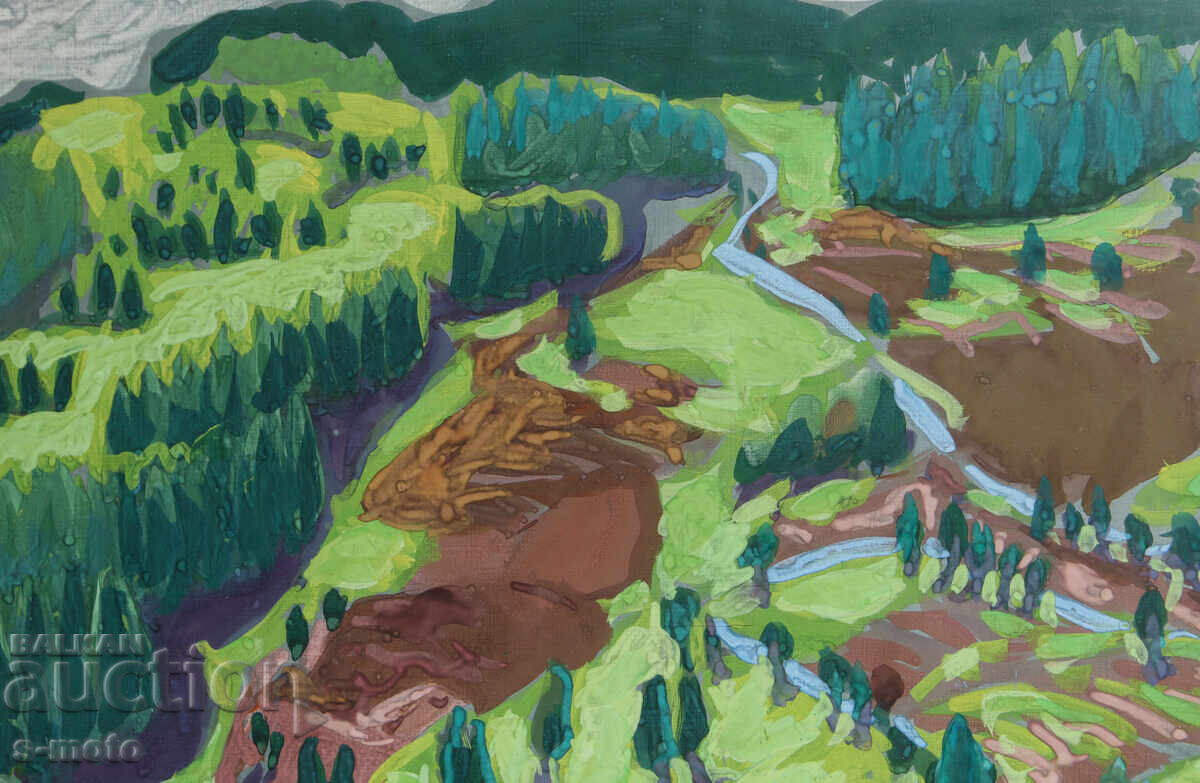 Μίμη Ντόμπρεβα / 1953 - / ανοιξιάτικο τοπίο λόφοι - 6 Μίμη Ντόμπρεβα / 1953 - / ανοιξιάτικο τοπίο λόφοι - 6