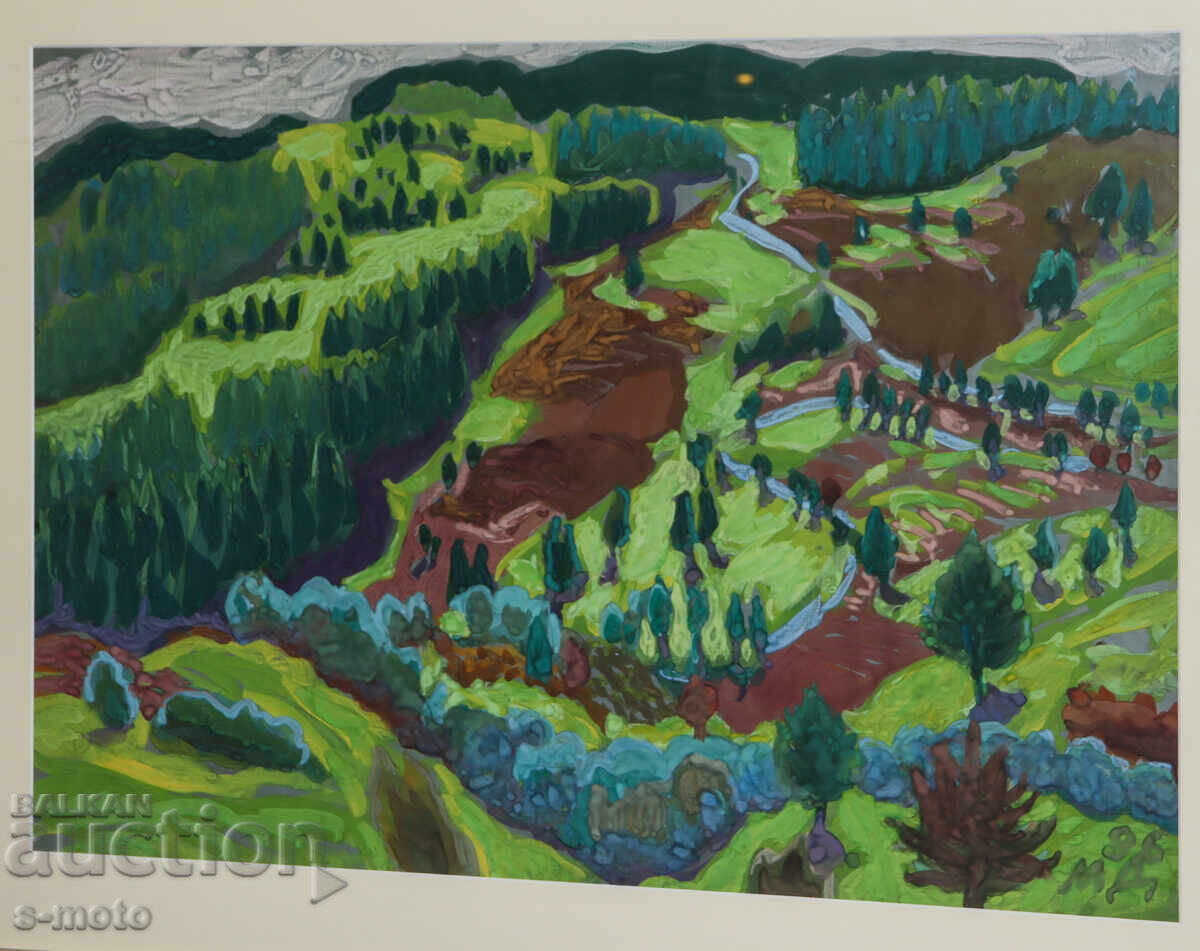 Μίμη Ντόμπρεβα / 1953 - / ανοιξιάτικο τοπίο λόφοι Μίμη Ντόμπρεβα / 1953 - / ανοιξιάτικο τοπίο λόφοι