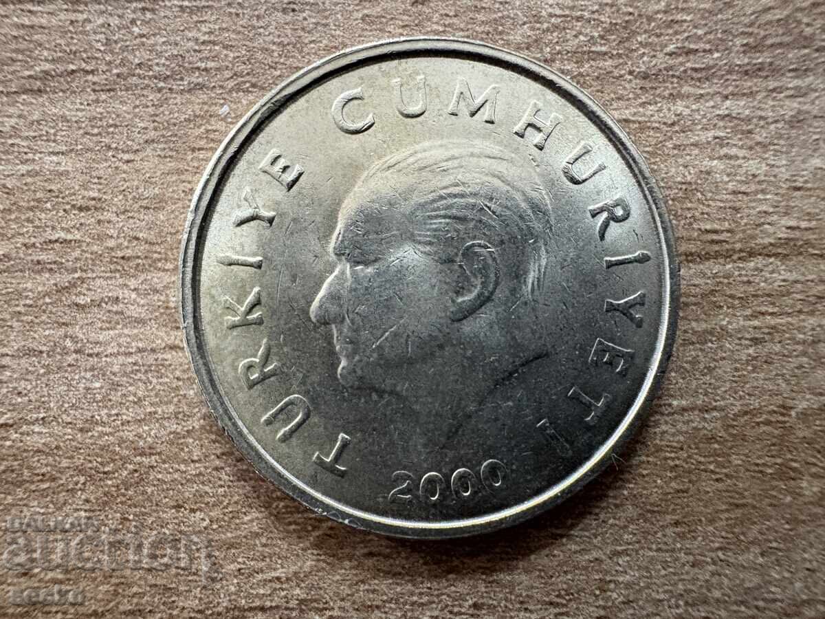 Turkey - 50,000 Lira (2000) with price 0.30 BGN | € 0.15