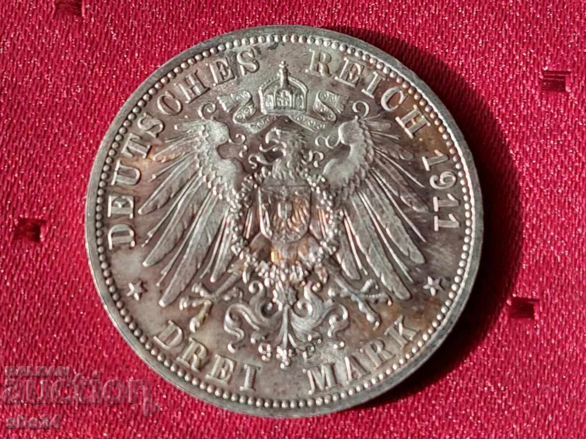 German Empire 3 Mark, 1911 German Empire 3 Mark, 1911