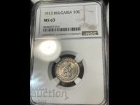 10 Cents 1913 MS63 NGC