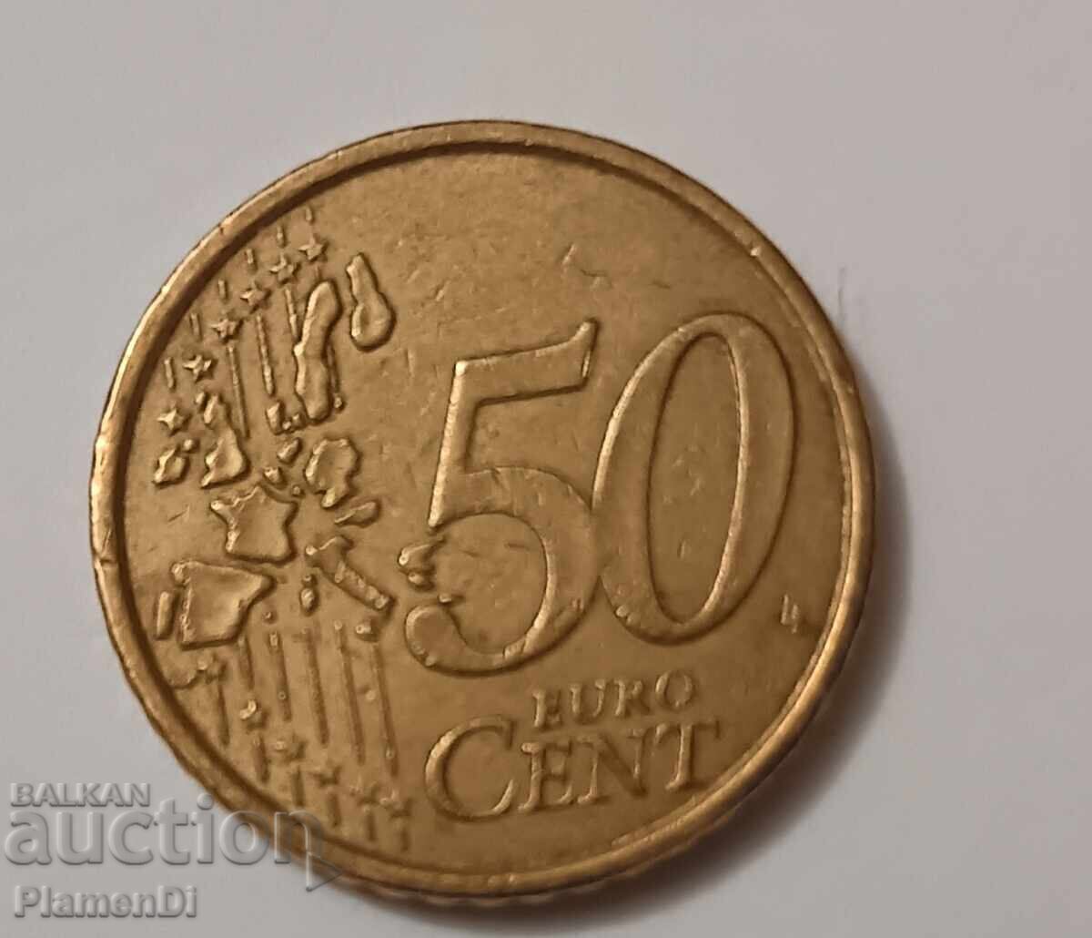 Аукцион Монета от 50 евроцента Италия 2002 година. Аукцион Монета от 50 евроцента Италия 2002 година.