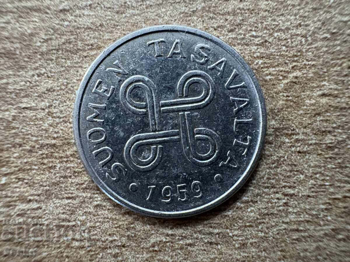 Финландия - 1 марка (1959) с цена 0.90 лв. | € 0.46 Финландия - 1 марка (1959) с цена 0.90 лв. | € 0.46