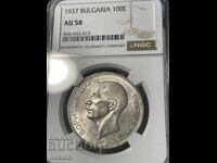 100 BGN 1937 AU58 NGC
