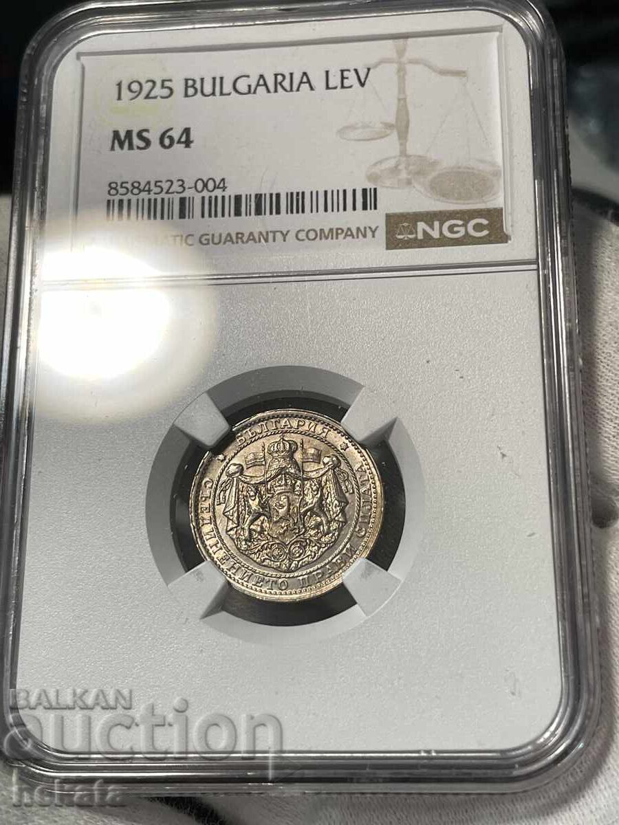 1 lev 1925 g. (Χωρίς γραμμή) MS64 NGC με τιμή 260.00 BGN | € 132.94 1 lev 1925 g. (Χωρίς γραμμή) MS64 NGC με τιμή 260.00 BGN | € 132.94