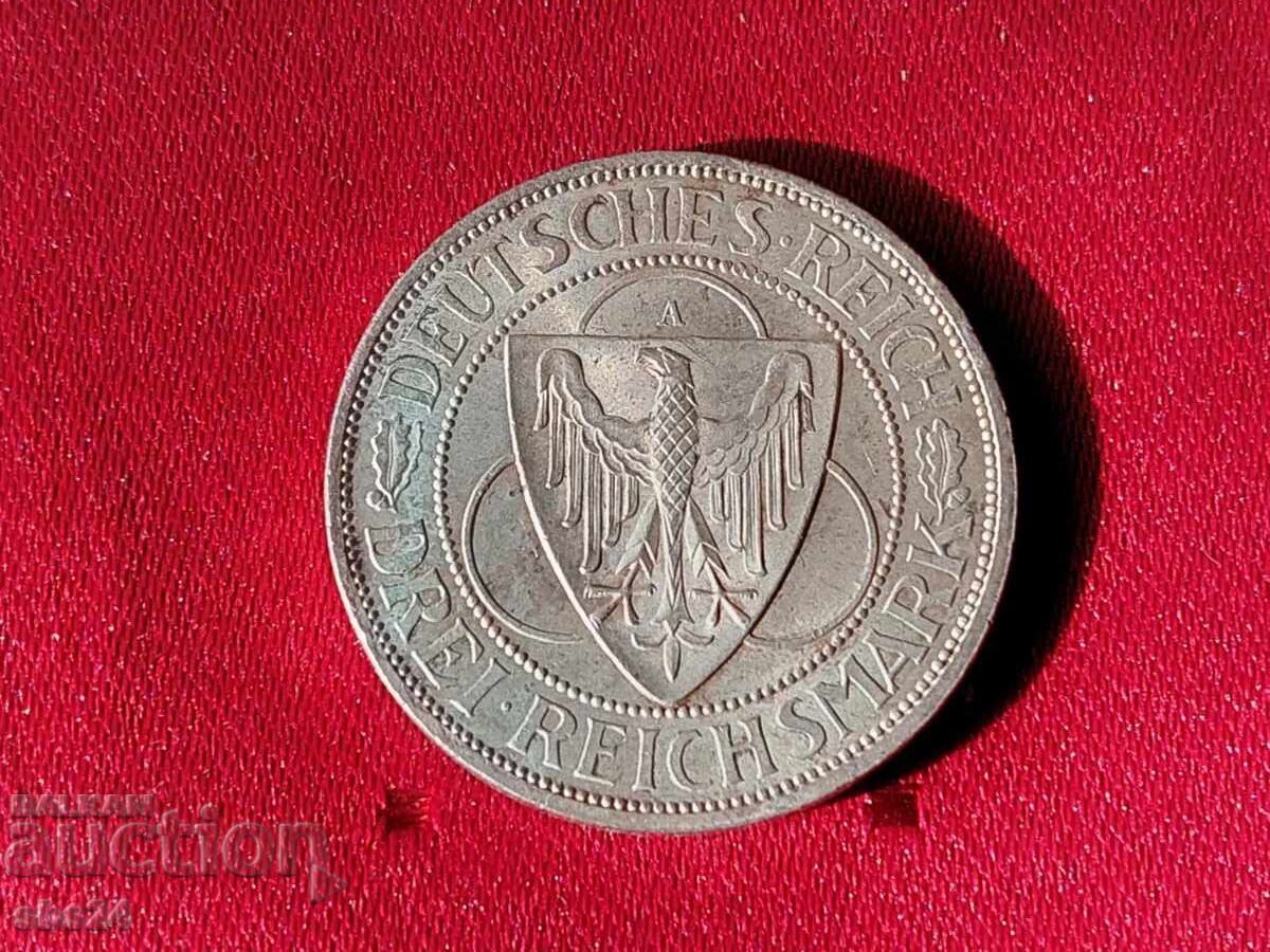 3 ράιχσμαρκ Απελευθέρωση της Ρηνανίας με τιμή 200.00 BGN | € 102.26