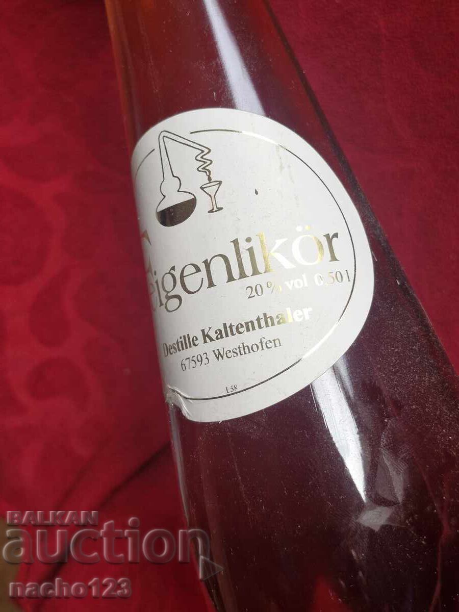 Bottle of branded German liqueur with price 25.00 BGN | € 12.78