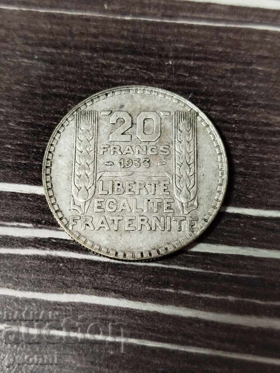20 Francs 1933 Silver
