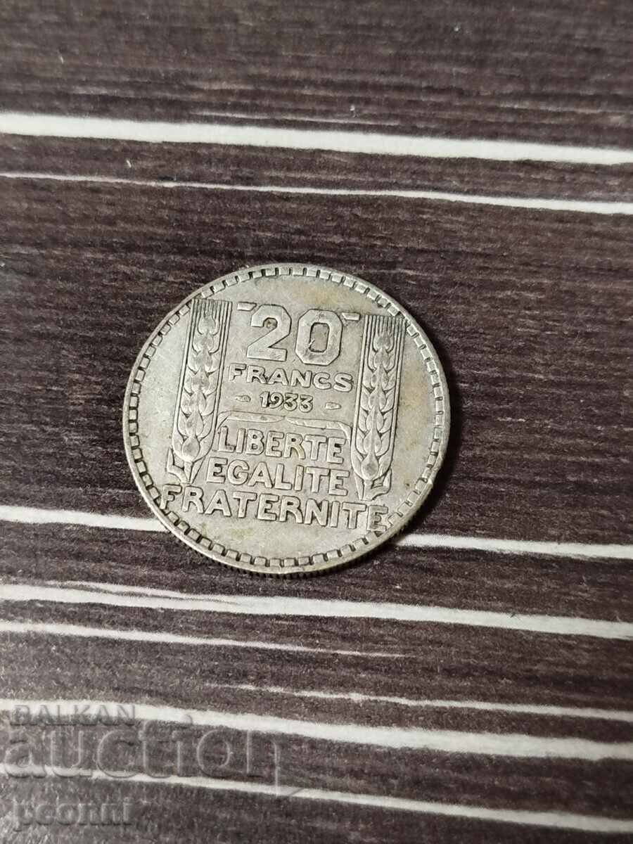20 Francs 1933 Silver 2