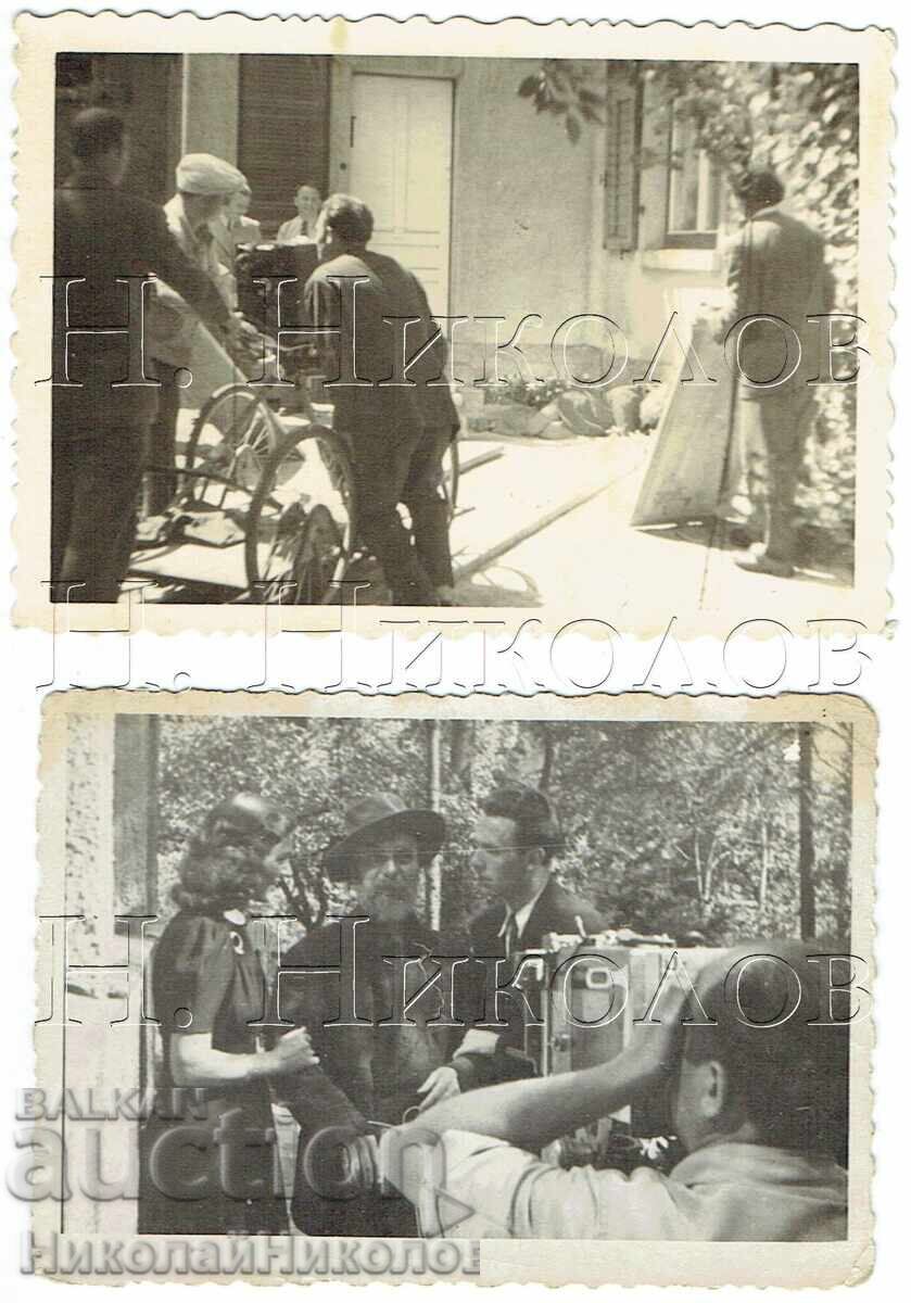 2 Small Old Movie Set Photos Rarity E585