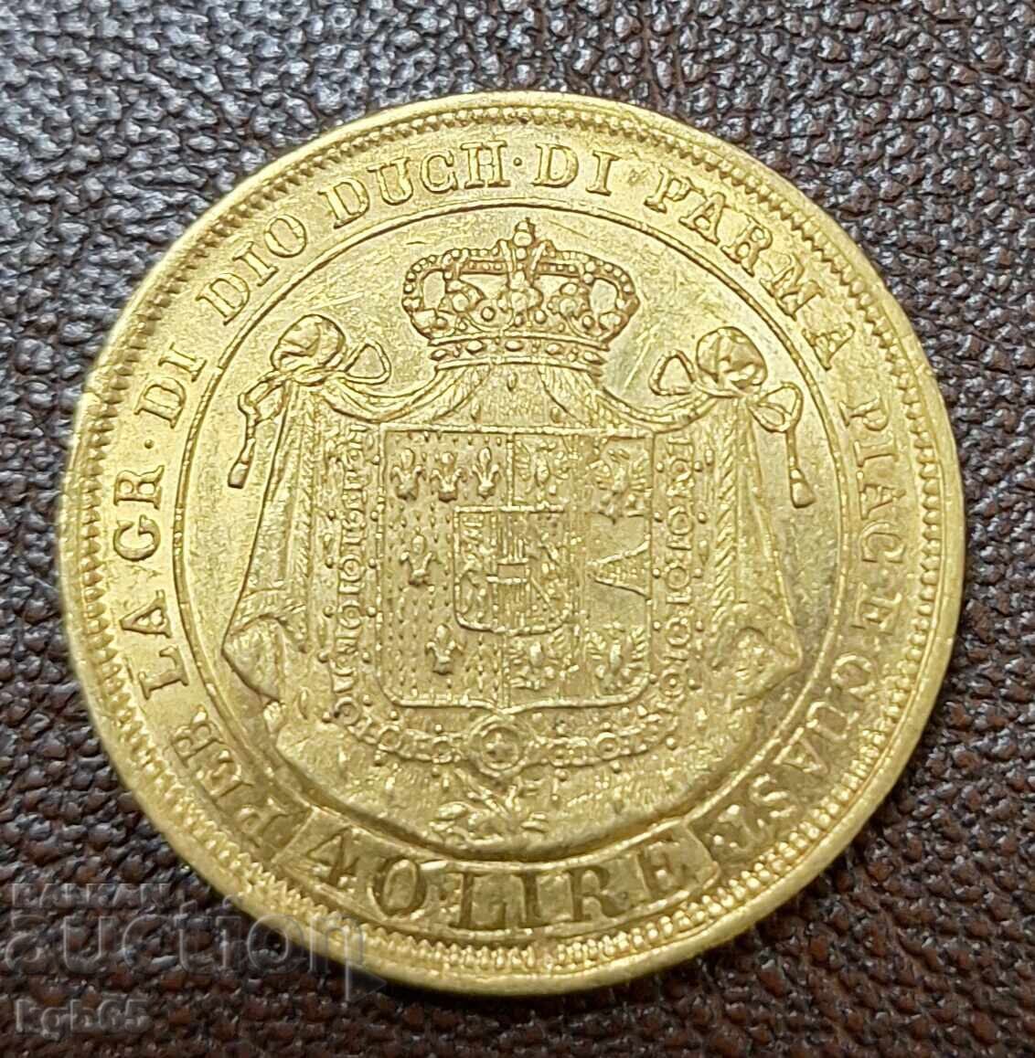 40 Lira Parma Gold 1815. Rare