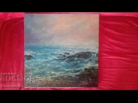 Old Sea Painting - Sea Tide (oil art krassart)