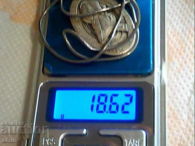 Silver necklace with Pope John Paul II medal, 925 silver - 6