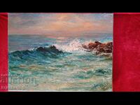 Old sea painting - Sea sunset (oil art krassart)