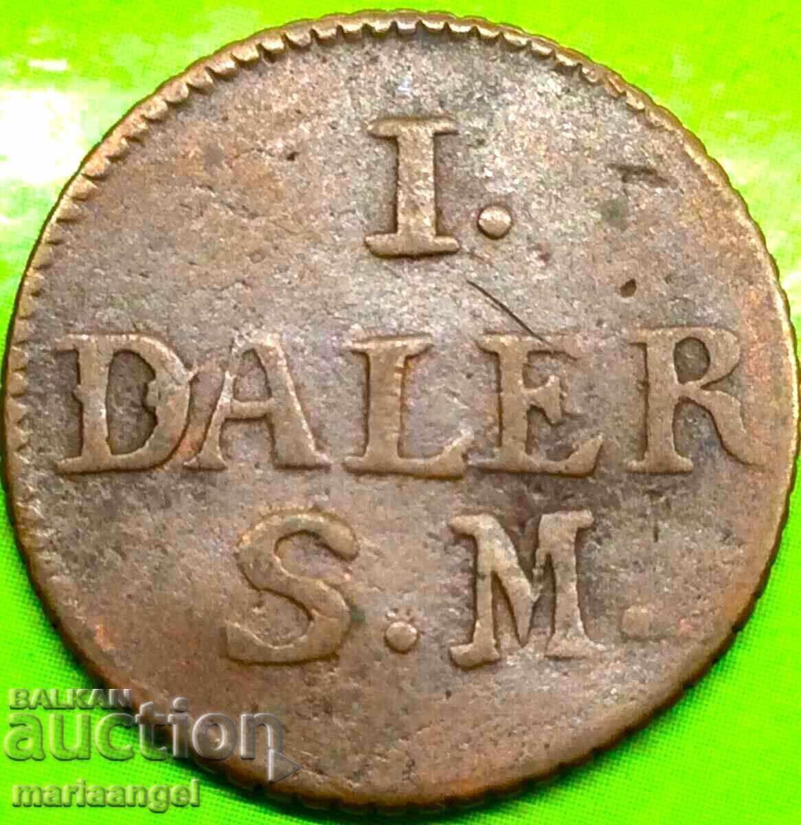 Suedia 1 Daler 1715 Carol al XII-lea Cupru cu preț 54.00 BGN | € 27.61