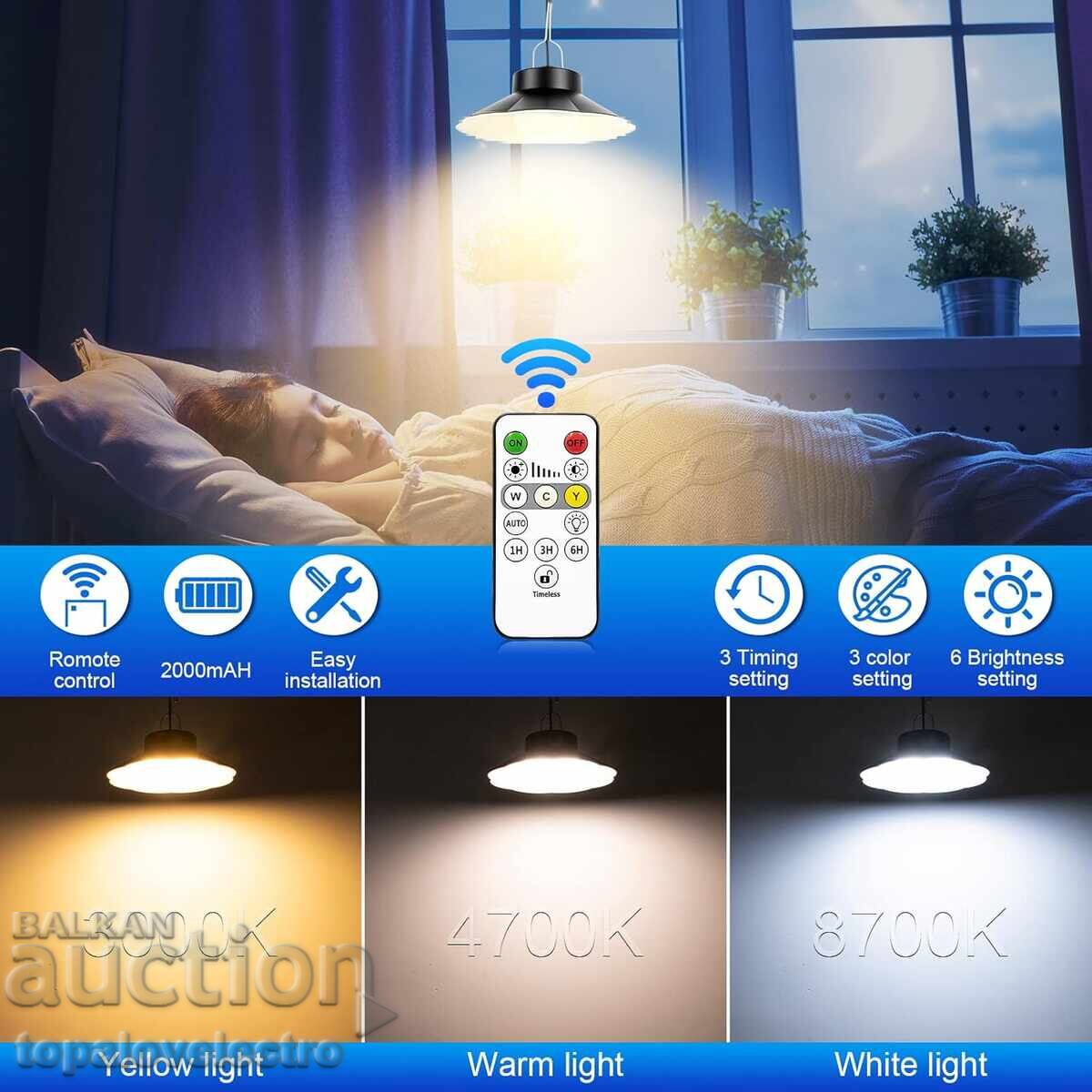 Σολάρ φαναράκι 920lm με τηλεχειριστήριο IP65 με τιμή 19.00 BGN | € 9.71