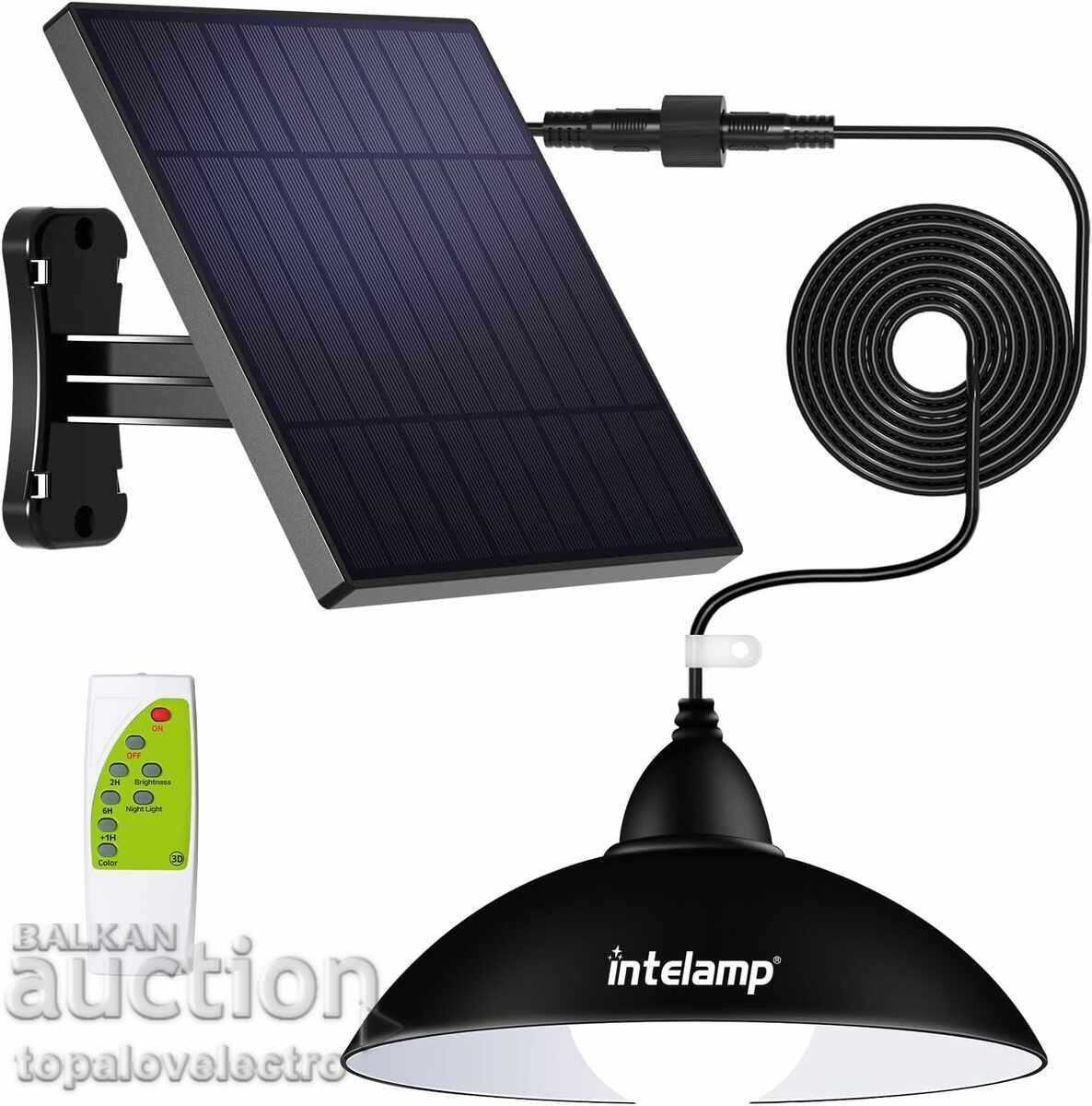 Solar hanging lamp with remote control, 3 light colors