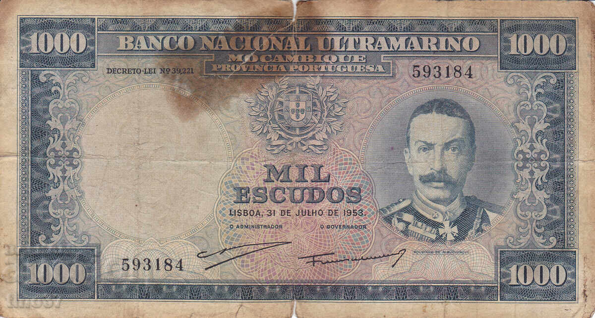 tino37 - MOZAMBIQUE - /PORTUGUESE/ - 1000 ESCUDOS - 1953 with price 5.90 BGN | € 3.02