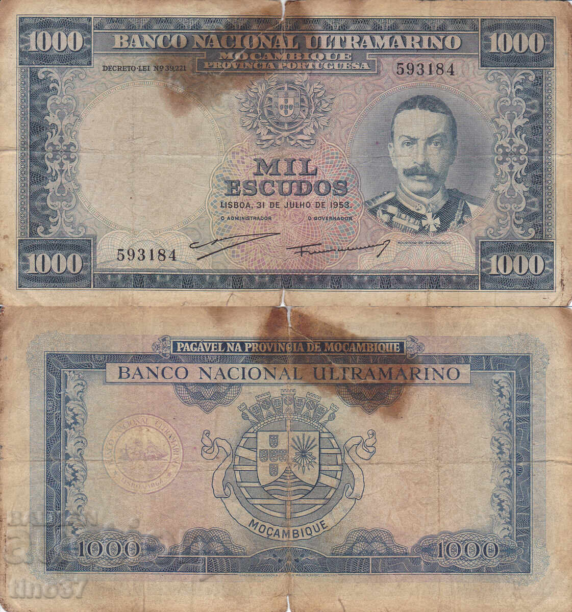 tino37 - MOZAMBIQUE - /PORTUGUESE/ - 1000 ESCUDOS - 1953