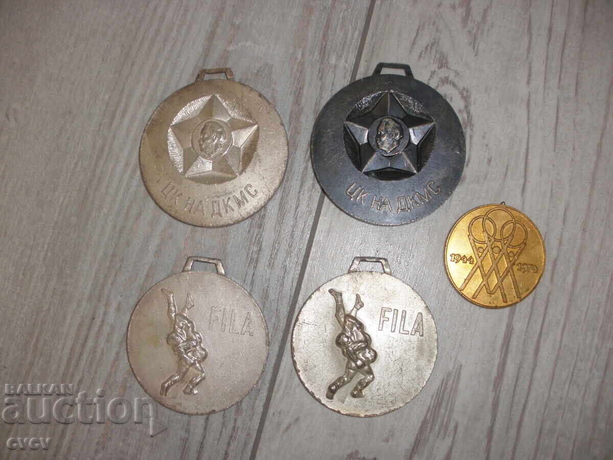 Μετάλλια-Αθλητικά-πάλη-5 τμχ - Β.Ζ.Τ - 6 Μετάλλια-Αθλητικά-πάλη-5 τμχ - Β.Ζ.Τ - 6