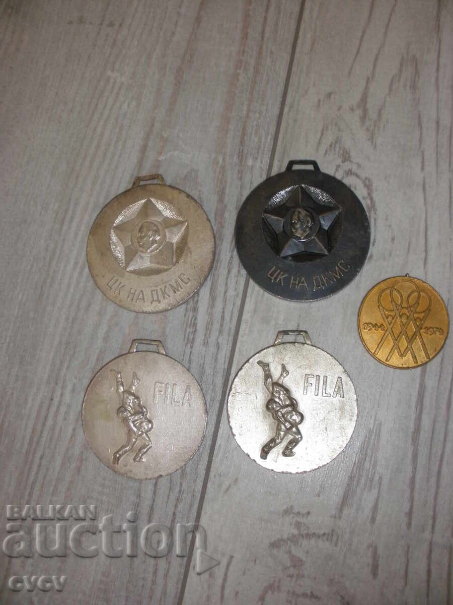 Μετάλλια-Αθλητικά-πάλη-5 τμχ - Β.Ζ.Τ - 7 Μετάλλια-Αθλητικά-πάλη-5 τμχ - Β.Ζ.Τ - 7