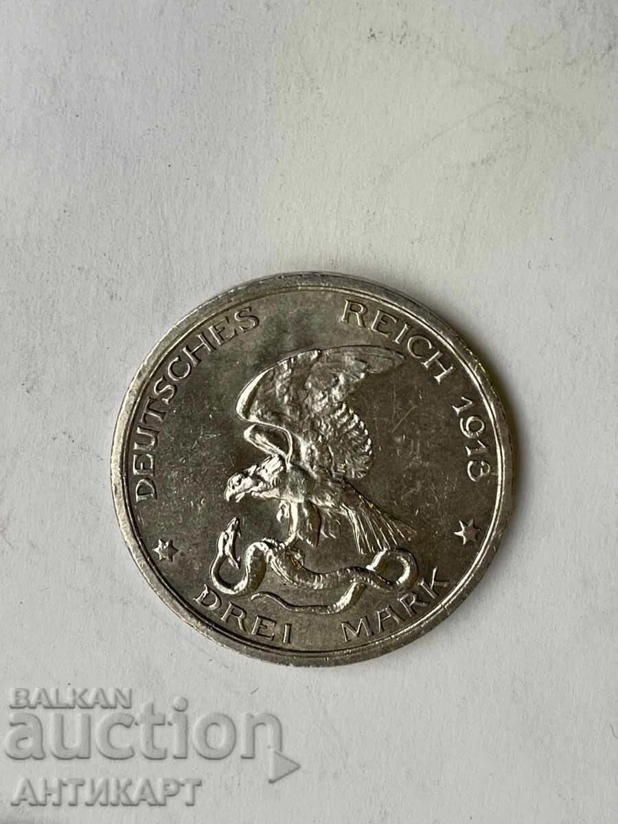 Germany Rare Silver Coin 3 Marks Prussia 1913 Silver with price 65.00 BGN | € 33.23 Germany Rare Silver Coin 3 Marks Prussia 1913 Silver with price 65.00 BGN | € 33.23