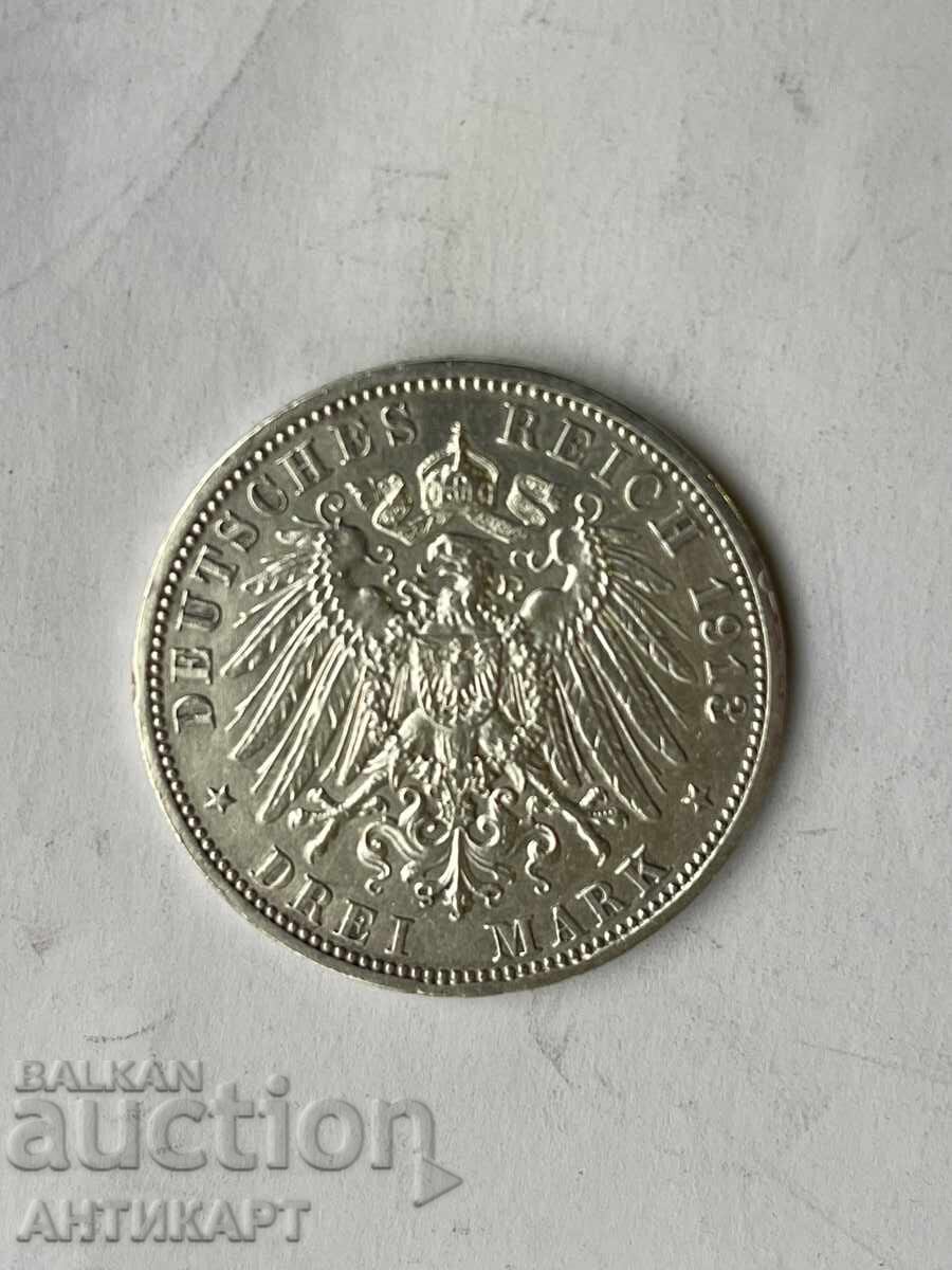 Germany Rare Silver Coin 3 Mark 1913 Prussia Silver with price 60.00 BGN | € 30.68 Germany Rare Silver Coin 3 Mark 1913 Prussia Silver with price 60.00 BGN | € 30.68