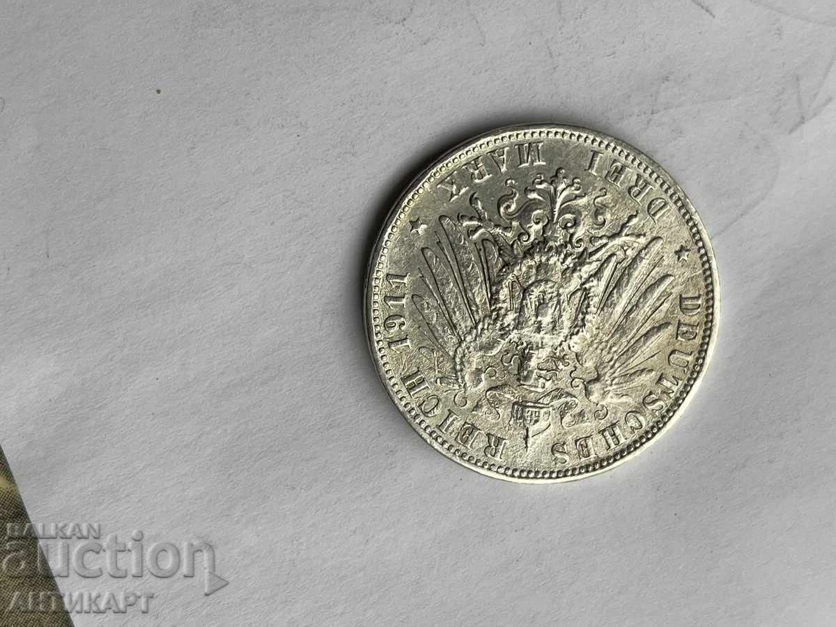 Germany Rare Silver Coin 3 Marks 1911 Hamburg Silver with price 66.00 BGN | € 33.75 Germany Rare Silver Coin 3 Marks 1911 Hamburg Silver with price 66.00 BGN | € 33.75