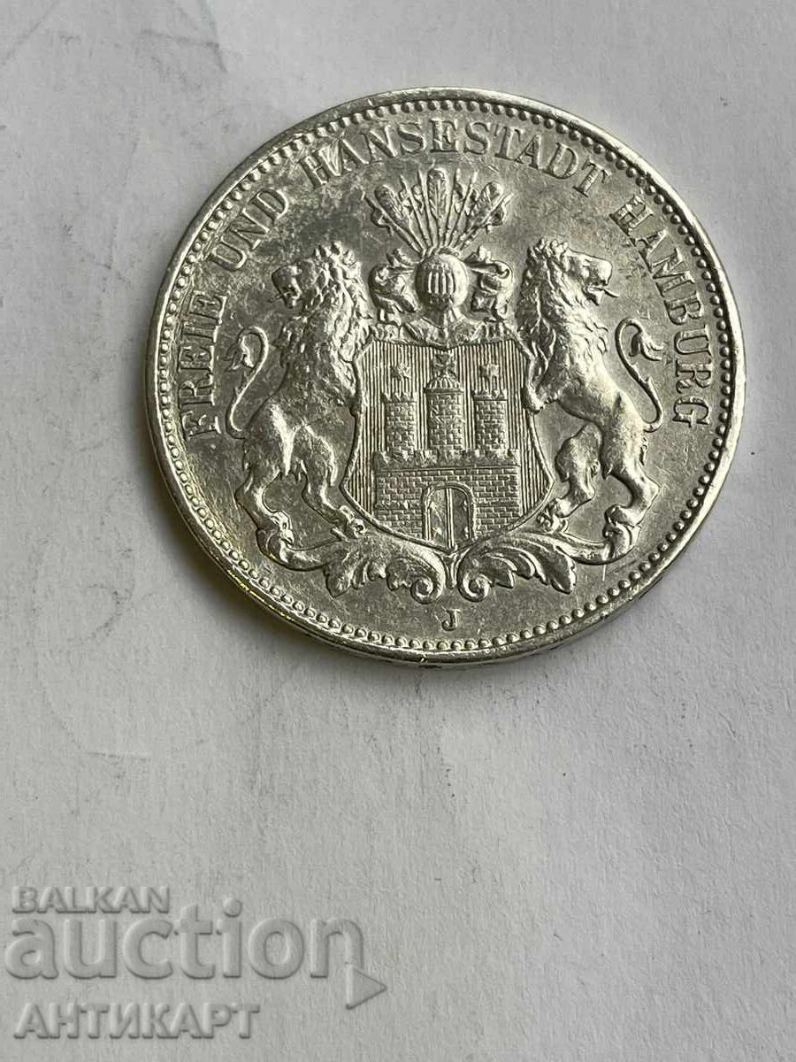 Germany Rare Silver Coin 3 Marks 1911 Hamburg Silver Germany Rare Silver Coin 3 Marks 1911 Hamburg Silver