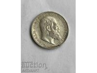 Row of silver coin 3 marks 1909 Germany Württemberg