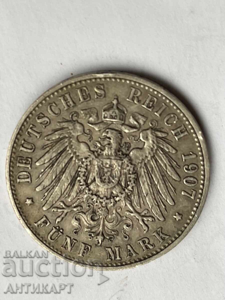 Germany Silver Coin 5 Marks 1907 Württemberg Silver with price 98.00 BGN | € 50.11 Germany Silver Coin 5 Marks 1907 Württemberg Silver with price 98.00 BGN | € 50.11