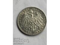 Germany Rare Silver Coin 3 Mark 1909 Prussia Silver