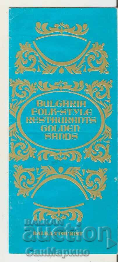 Advertising flyer Varna Golden Sands National Restaurants Advertising flyer Varna Golden Sands National Restaurants