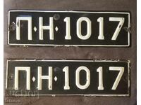 Old car license plates, very well preserved