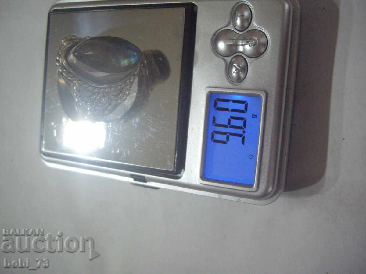 Μεγάλο ασημένιο δαχτυλίδι με μεγάλο πέτρα - 5