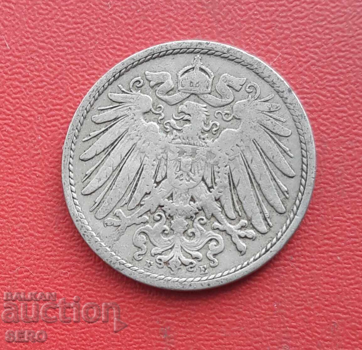 Γερμανία - 10 πφένιγκ 1900 Ε - Μούλντενχύτεν - πολύ σπάνιο με τιμή 0.80 BGN | € 0.41