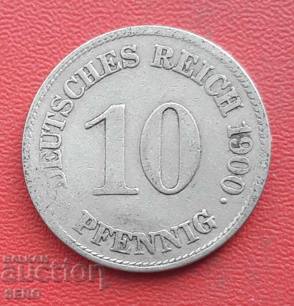 Γερμανία - 10 πφένιγκ 1900 Ε - Μούλντενχύτεν - πολύ σπάνιο