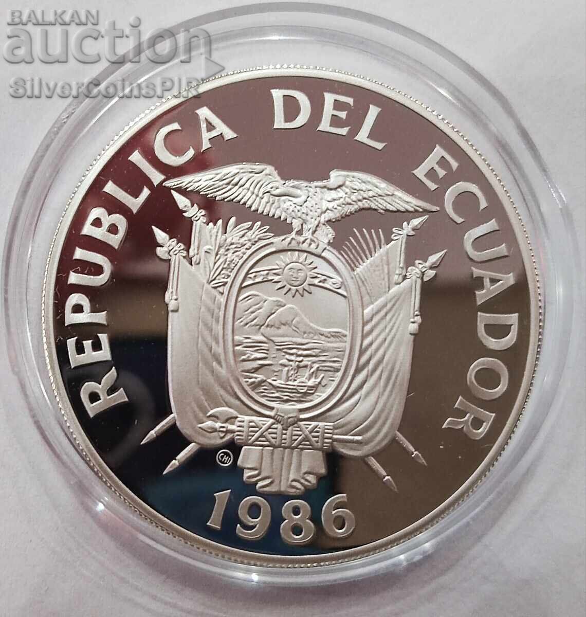 Silver 1000 Sucres Football 1986 Ecuador - 5 Silver 1000 Sucres Football 1986 Ecuador - 5