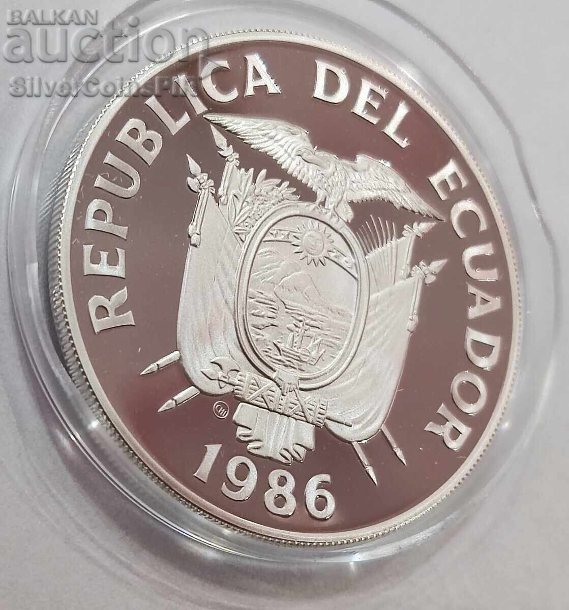 Silver 1000 Sucres Football 1986 Ecuador - 6 Silver 1000 Sucres Football 1986 Ecuador - 6