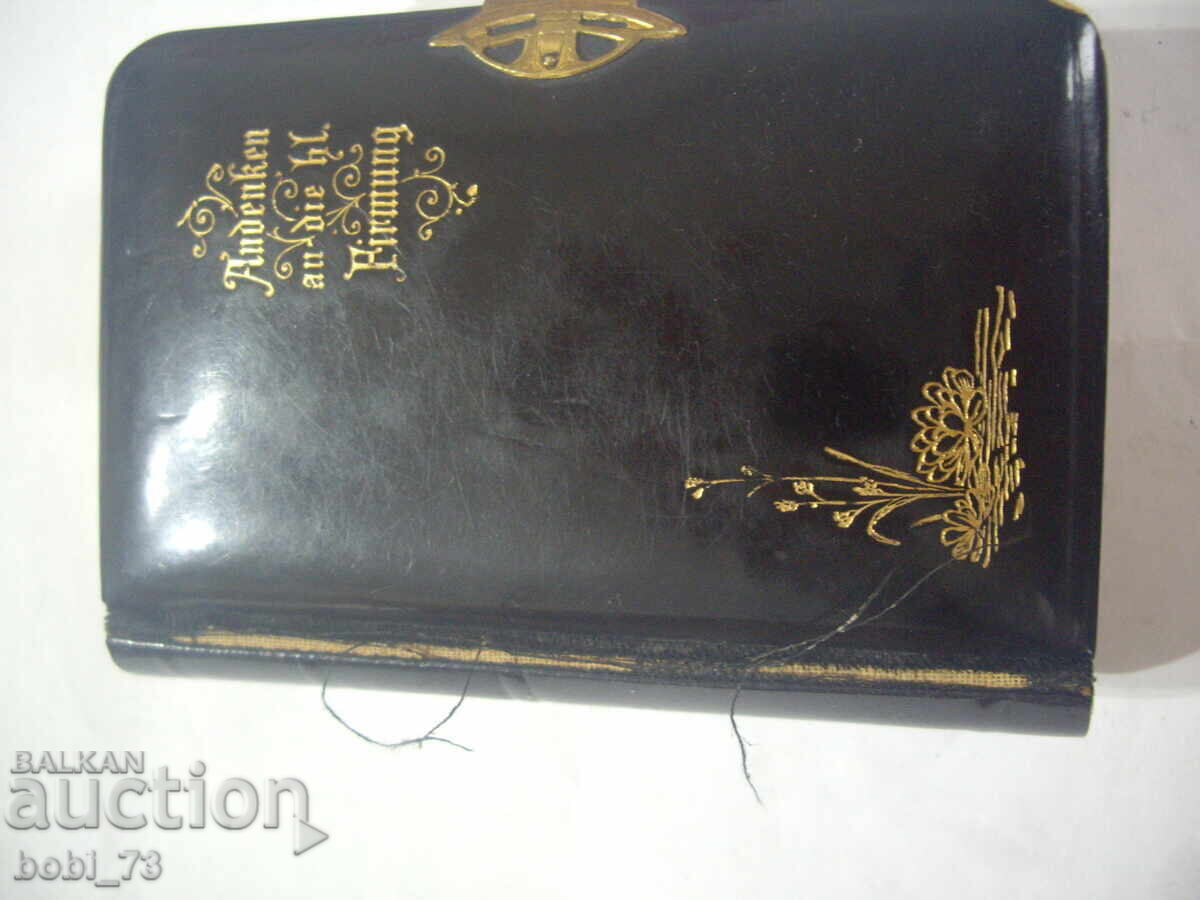 Veche carte germană mică cu pagini aurite din 1890