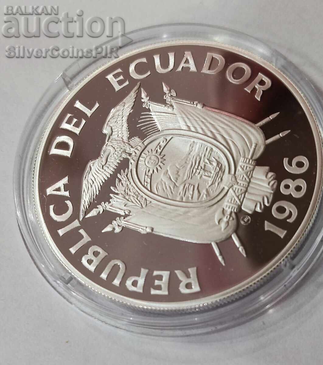 Silver 1000 Sucres Football 1986 Ecuador - 6 Silver 1000 Sucres Football 1986 Ecuador - 6