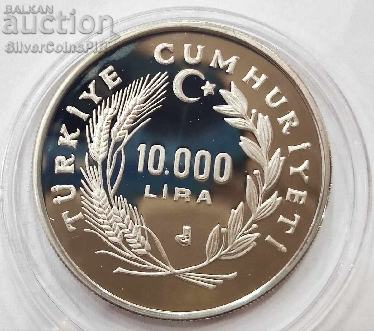 Delivery of Silver 10,000 Lira Football 1986 Turkey Delivery of Silver 10,000 Lira Football 1986 Turkey