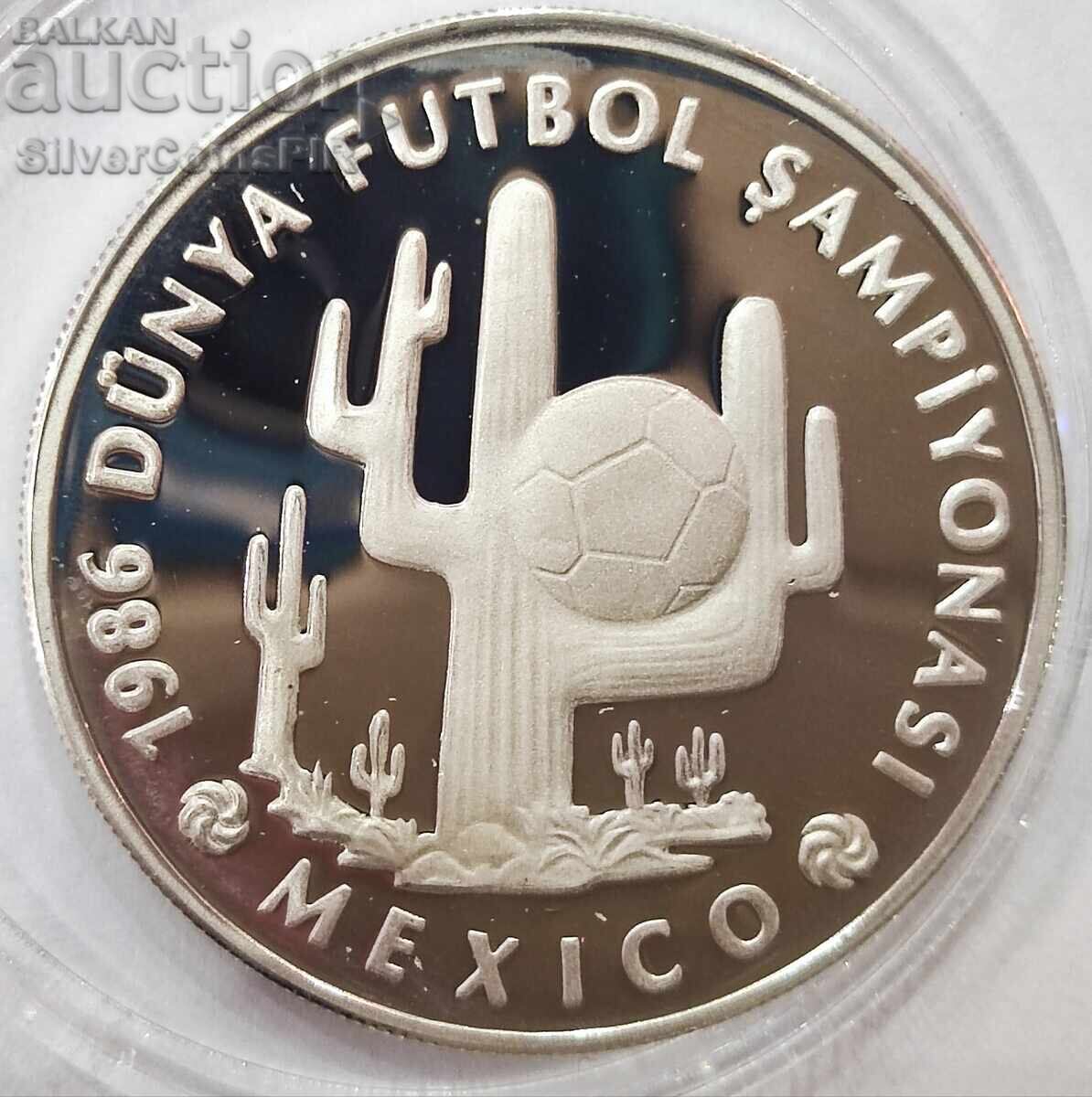 Silver 10,000 Lira Football 1986 Turkey Silver 10,000 Lira Football 1986 Turkey