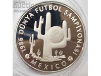 Silver 10,000 Lira Football 1986 Turkey