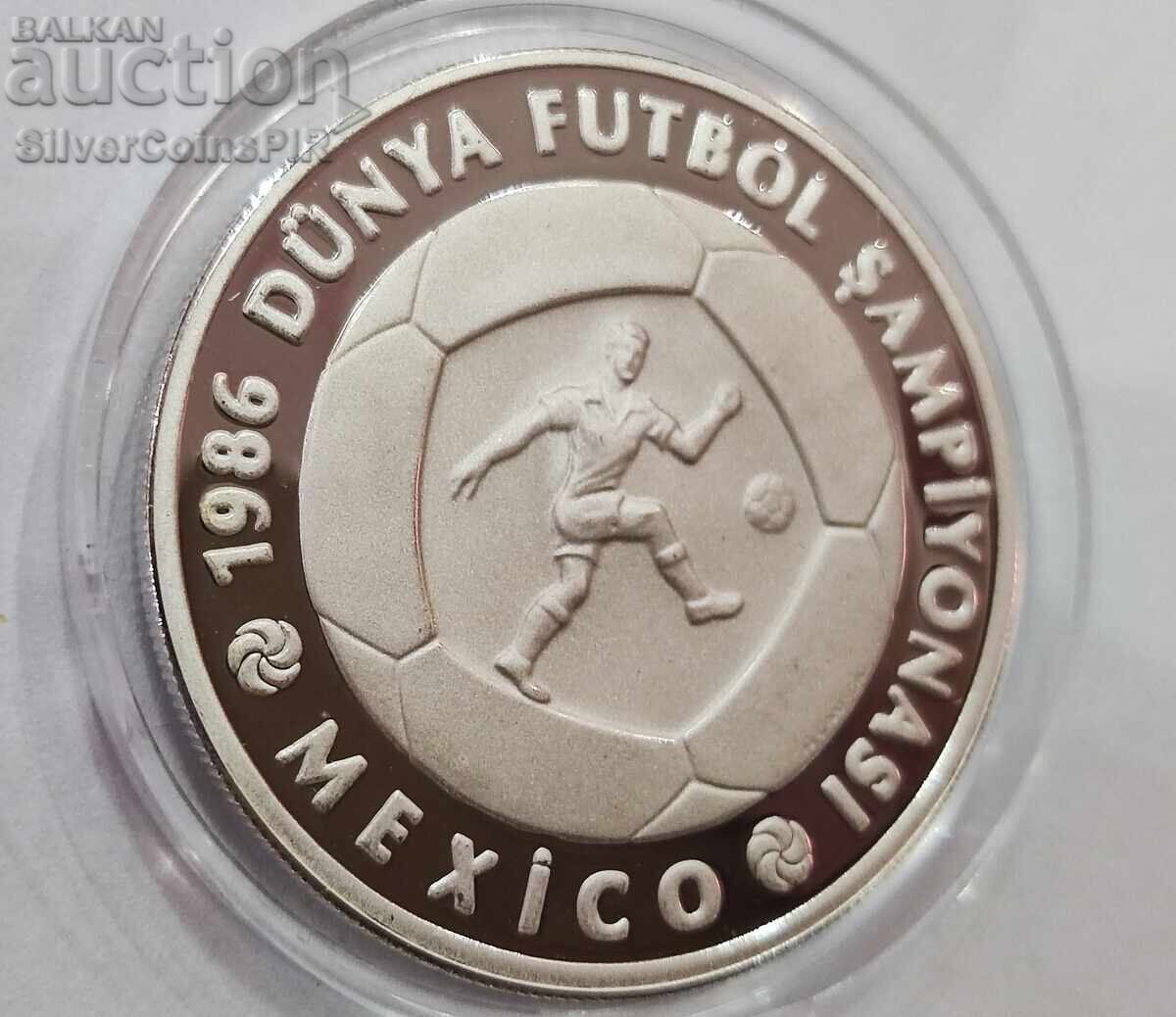 Silver 10,000 Lira Football 1986 Turkey with price 79.00 BGN | € 40.39 Silver 10,000 Lira Football 1986 Turkey with price 79.00 BGN | € 40.39