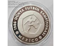Silver 10,000 Lira Football 1986 Turkey