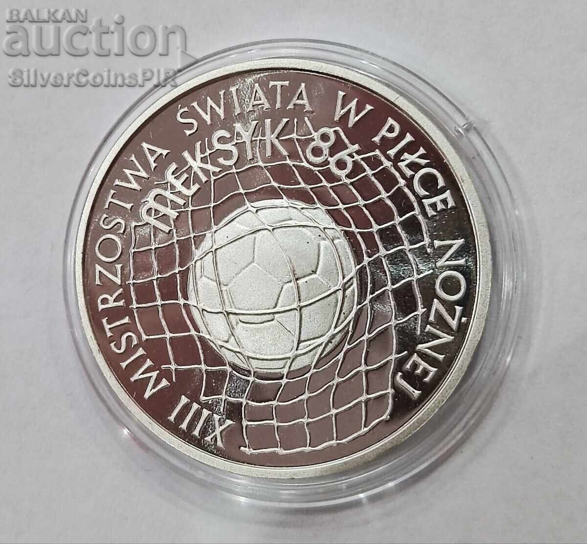Auction Silver 500 Zloty Football 1986 Poland Auction Silver 500 Zloty Football 1986 Poland