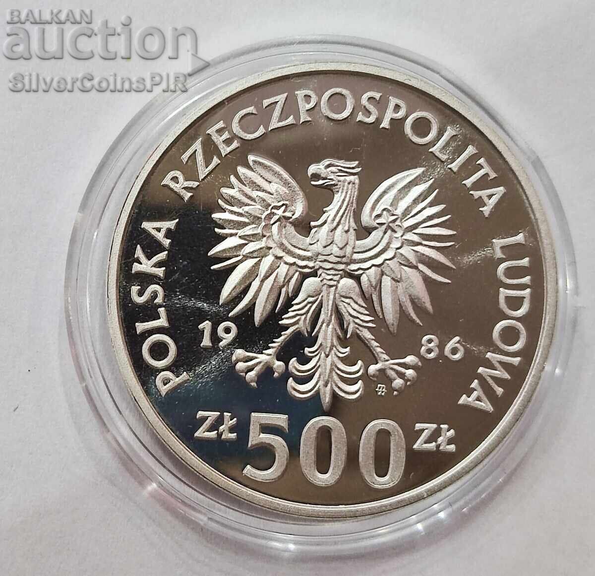 Delivery of Silver 500 Zloty Football 1986 Poland Delivery of Silver 500 Zloty Football 1986 Poland