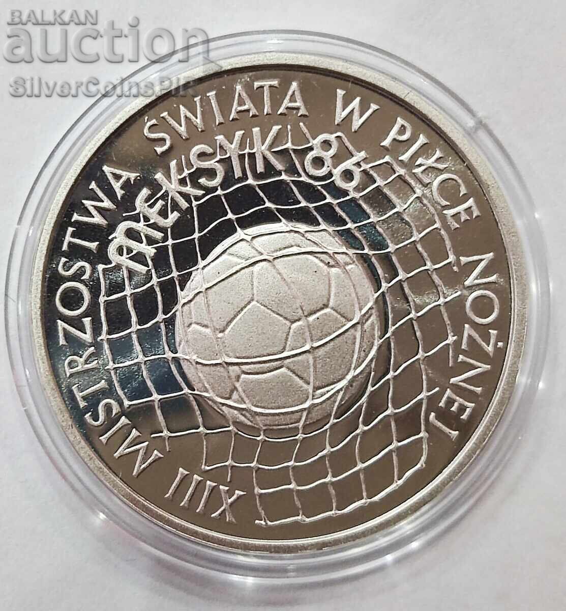 Silver 500 Zloty Football 1986 Poland Silver 500 Zloty Football 1986 Poland