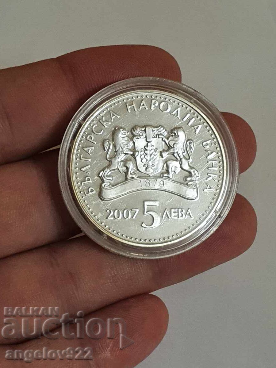 Silver coin 5 leva 2007 Silver coin 5 leva 2007